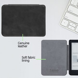 Kobo Clara HD hoes (6 inch) Leren sleepcover - Zwart - Model N249