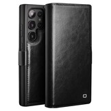 Samsung Galaxy S25 Ulltra leren bookcase hoesje - Zwart - SM-S938