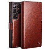 Samsung Galaxy S25 Ulltra leren bookcase hoesje - Donkerbruin - SM-S938