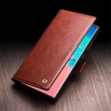 Samsung Galaxy S25 Ulltra leren bookcase hoesje - Donkerbruin - SM-S938