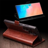 Samsung Galaxy S25 Ulltra leren bookcase hoesje - Donkerbruin - SM-S938