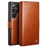 Samsung Galaxy S25 Ulltra leren bookcase hoesje - Cognac - SM-S938