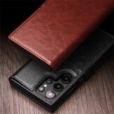 Samsung Galaxy S25 Ulltra leren bookcase hoesje - Cognac - SM-S938