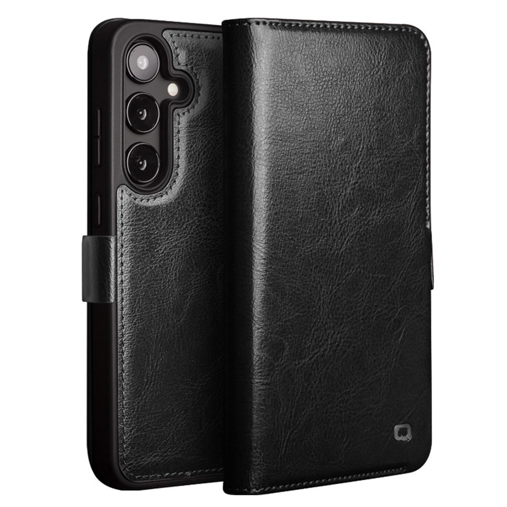 Samsung Galaxy S25 leren bookcase hoesje - Zwart - SM-S931