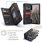 Samsung Galaxy S25 Ultra Vintage 2 in 1 portemonnee hoes - Zwart - Model SM-S938