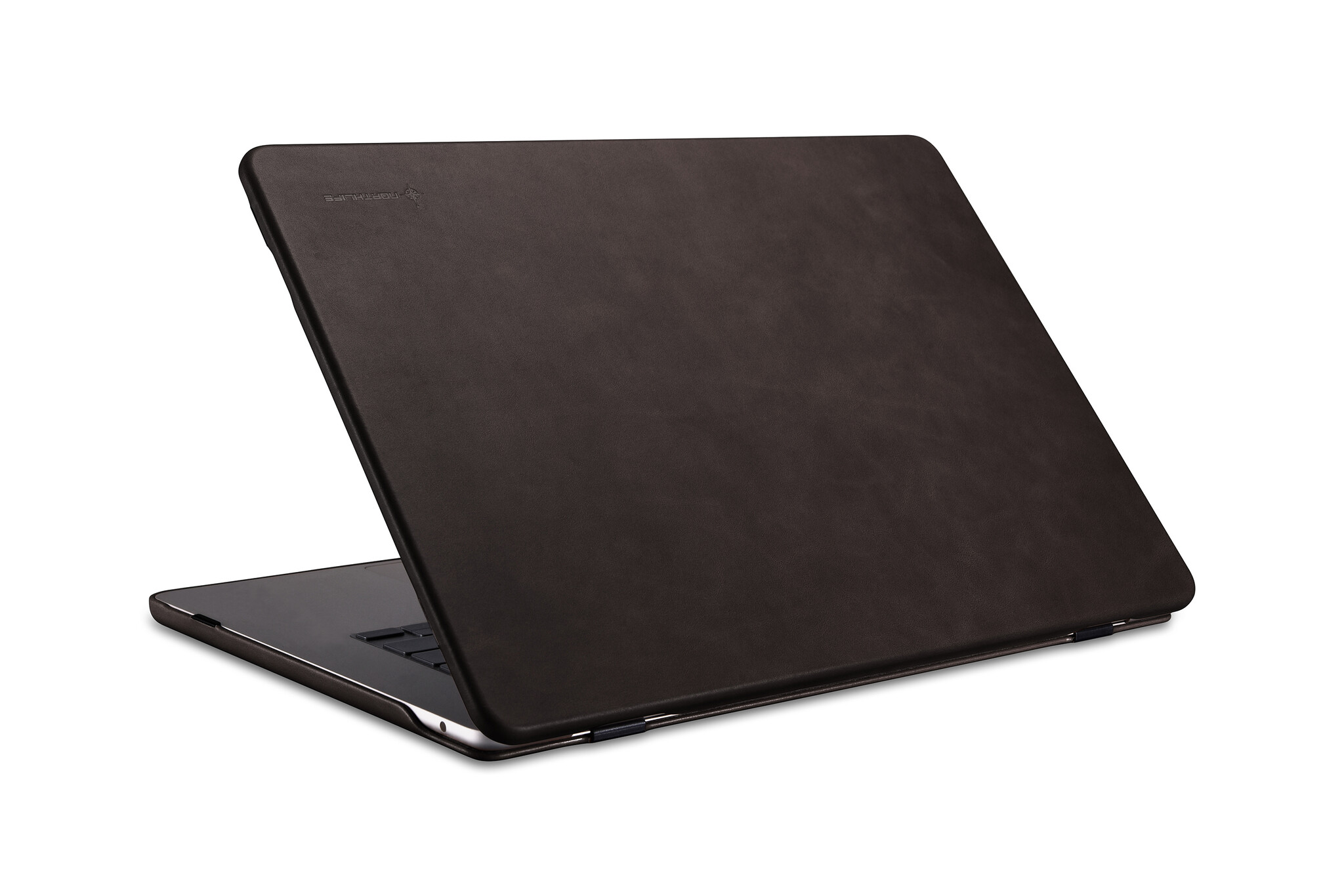 MacBook Air 13 inch (2022-2026) Leren cover hoes - Donkerbruin