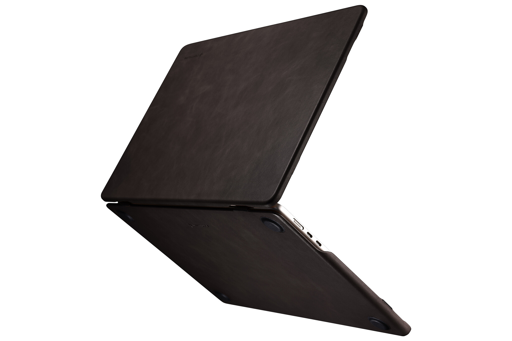 MacBook Air 13 inch (2022-2026) Leren cover hoes - Donkerbruin