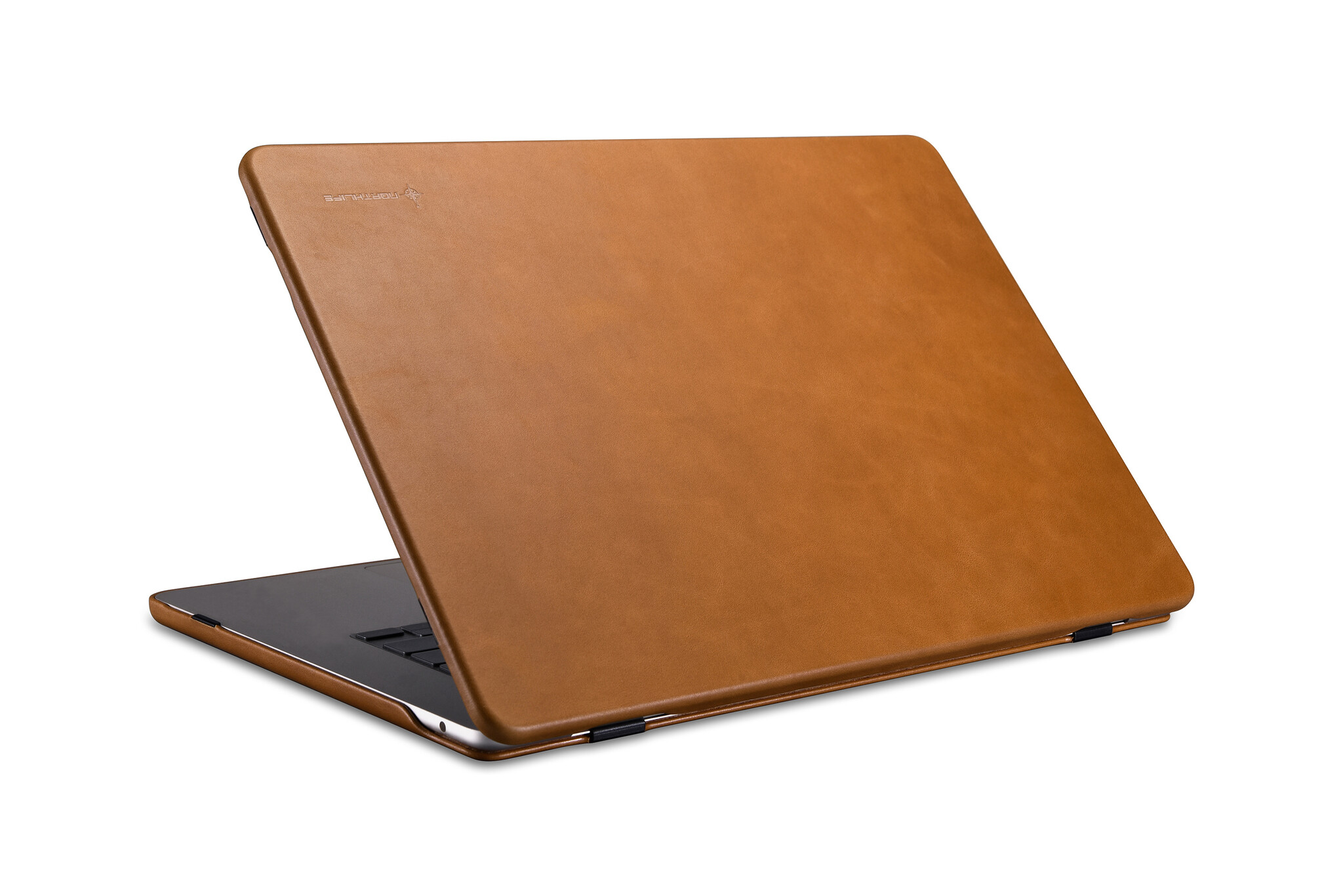 MacBook Air 13 inch (2022-2026) Leren cover hoes - Cognac