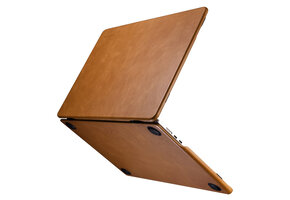 NorthLife MacBook Air 13 inch (2022-2026) Leren cover hoes - case - Cognac