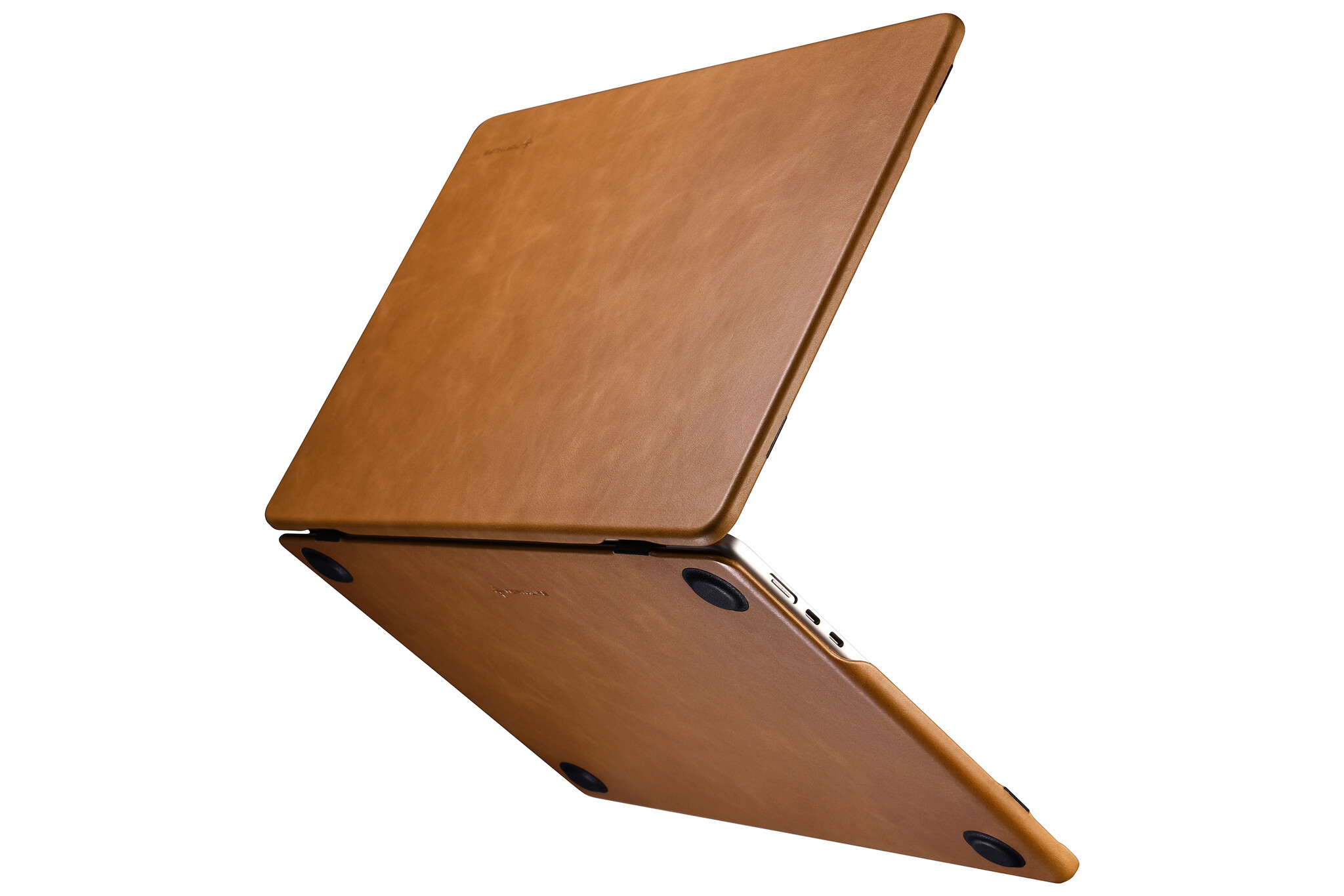 MacBook Air 13 inch (2022-2025) Leren cover hoes - Cognac - Model A2681 / A3113 / A3240