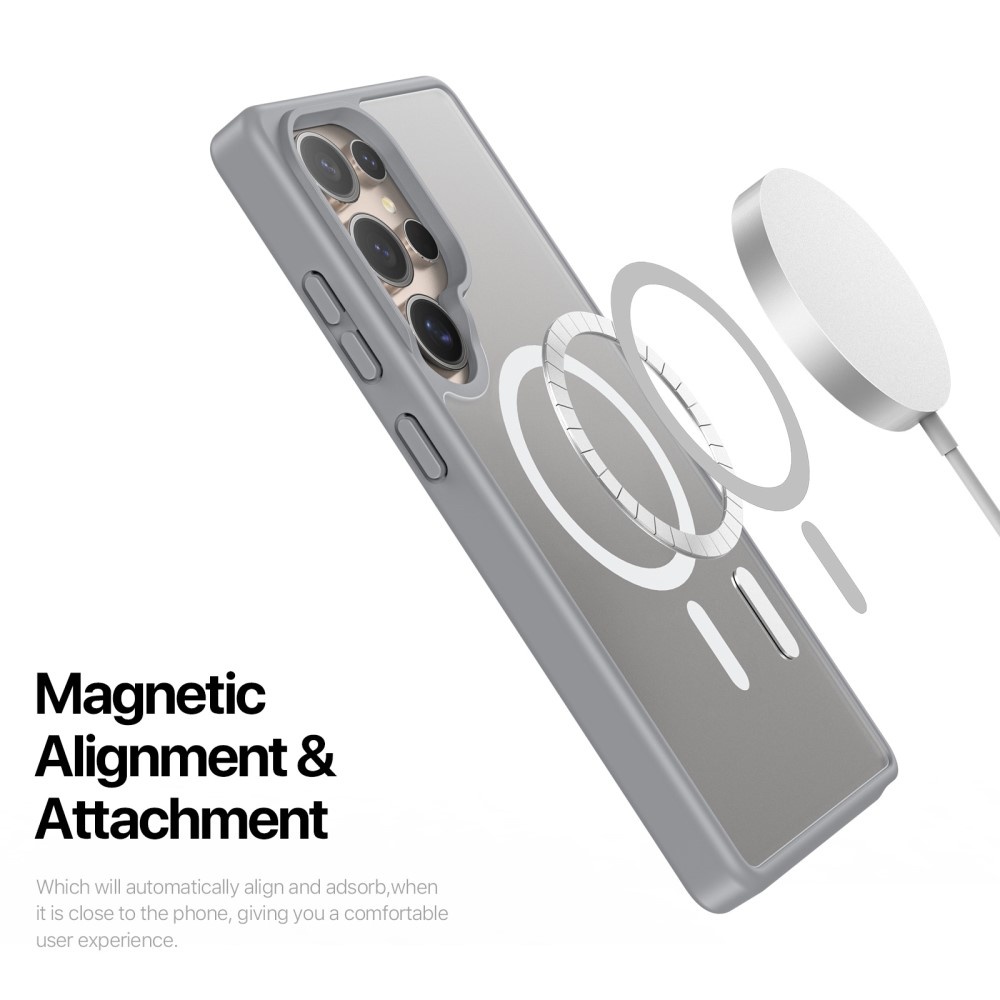 Samsung Galaxy S25 Ultra hoesje – slanke backcover met volledige MagSafe ondersteuning - Grijs - Model SM-S938