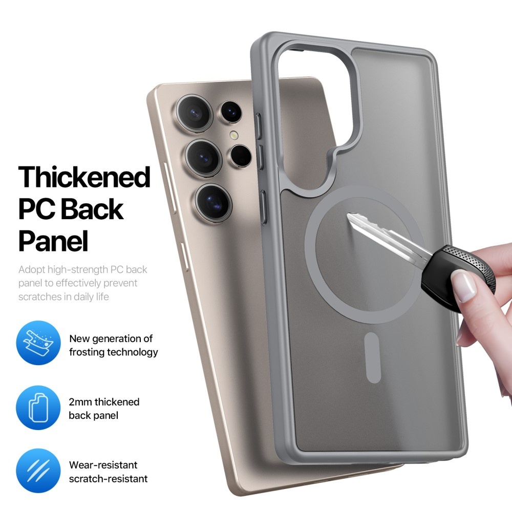 Samsung Galaxy S25 Ultra hoesje – slanke backcover met volledige MagSafe ondersteuning - Grijs - Model SM-S938