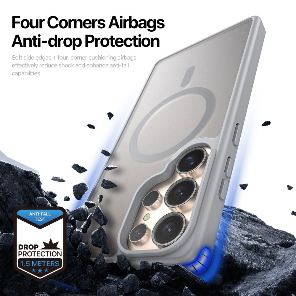 Samsung Galaxy S25 Ultra hoesje – slanke backcover met volledige MagSafe ondersteuning - Grijs - Model SM-S938