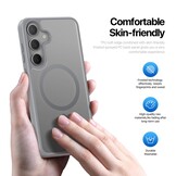 Samsung Galaxy S25 hoesje – slanke backcover met volledige MagSafe ondersteuning - Grijs - Model SM-S931