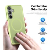 Samsung Galaxy S25 hoesje – slanke backcover met volledige MagSafe ondersteuning - Lime Groen - Model SM-S931