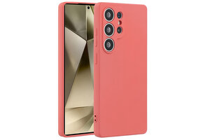 Lunso Samsung Galaxy S25 Ultra hoesje - Flexibel siliconen Backcover - Meidoorn Rood