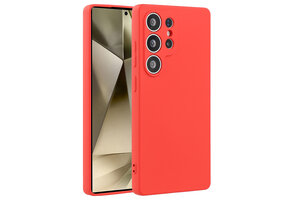 Lunso Samsung Galaxy S25 Ultra hoesje - Flexibel siliconen Backcover -  Rood