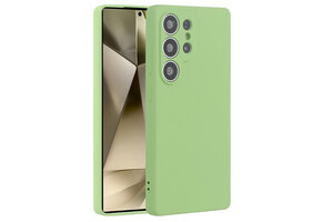 Lunso Samsung Galaxy S25 Ultra hoesje - Flexibel siliconen Backcover -  Lichtgroen