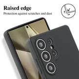 Lunso Samsung Galaxy S25 Ultra Hoesje Flexibel siliconen Backcover -  Zwart - Model- SM-938