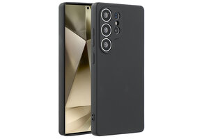 Lunso Samsung Galaxy S25 Ultra hoesje - Flexibel siliconen Backcover - Zwart