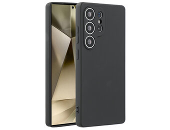 Lunso Samsung Galaxy S25 Ultra hoesje - Flexibel siliconen Backcover - Zwart