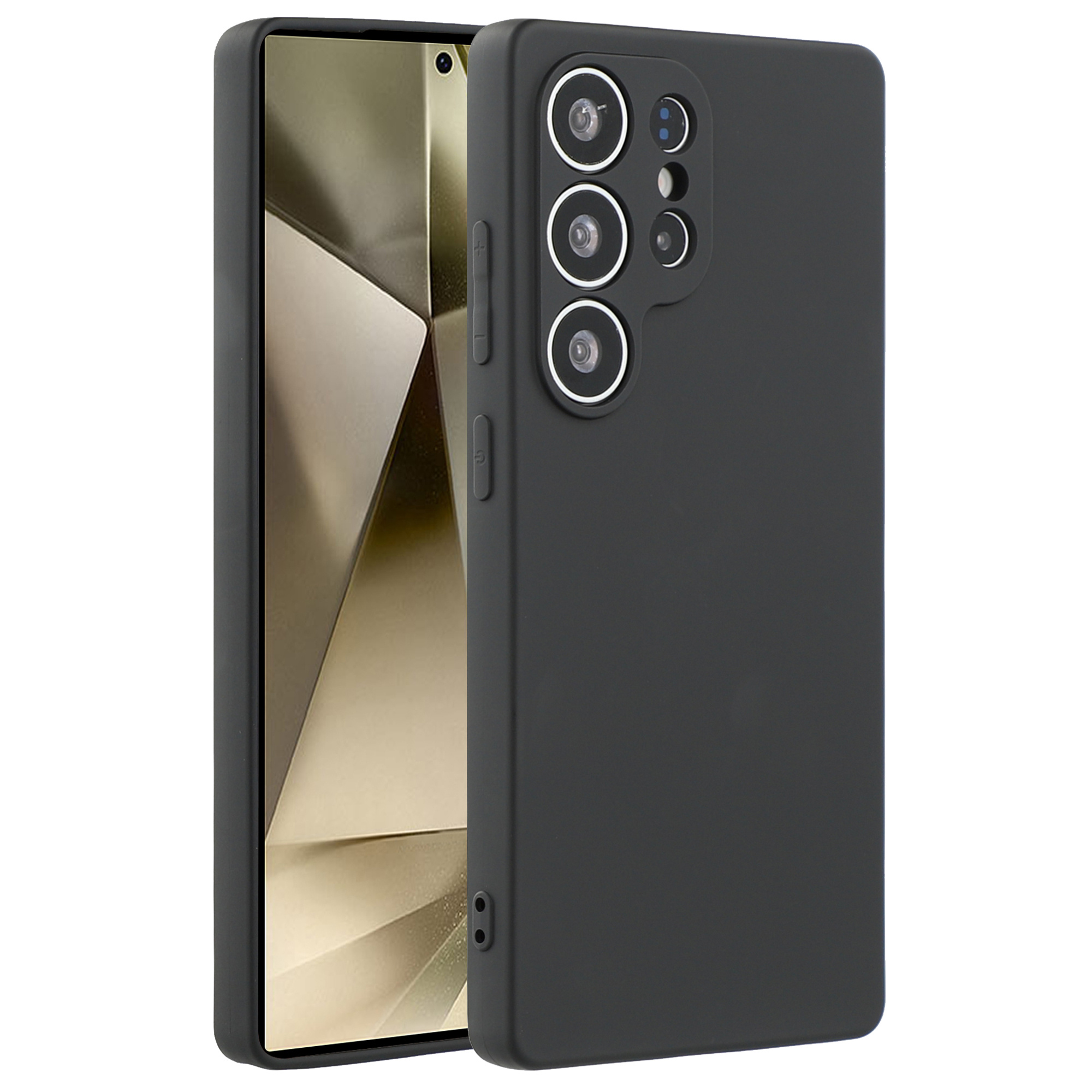 Lunso Samsung Galaxy S25 Ultra Hoesje Flexibel siliconen Backcover -  Zwart - Model- SM-938