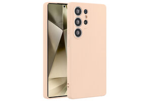 Lunso Samsung Galaxy S25 Ultra hoesje - Flexibel siliconen Backcover - Lichtroze