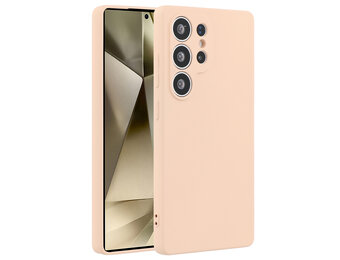 Lunso Samsung Galaxy S25 Ultra hoesje - Flexibel siliconen Backcover - Lichtroze