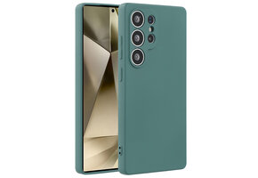 Lunso Samsung Galaxy S25 Ultra hoesje - Flexibel siliconen Backcover - Legergroen
