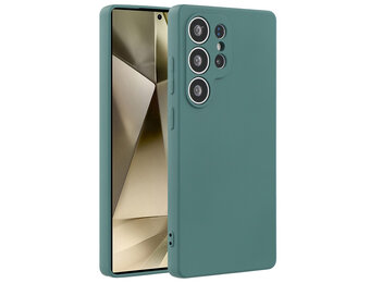 Lunso Samsung Galaxy S25 Ultra hoesje - Flexibel siliconen Backcover - Legergroen