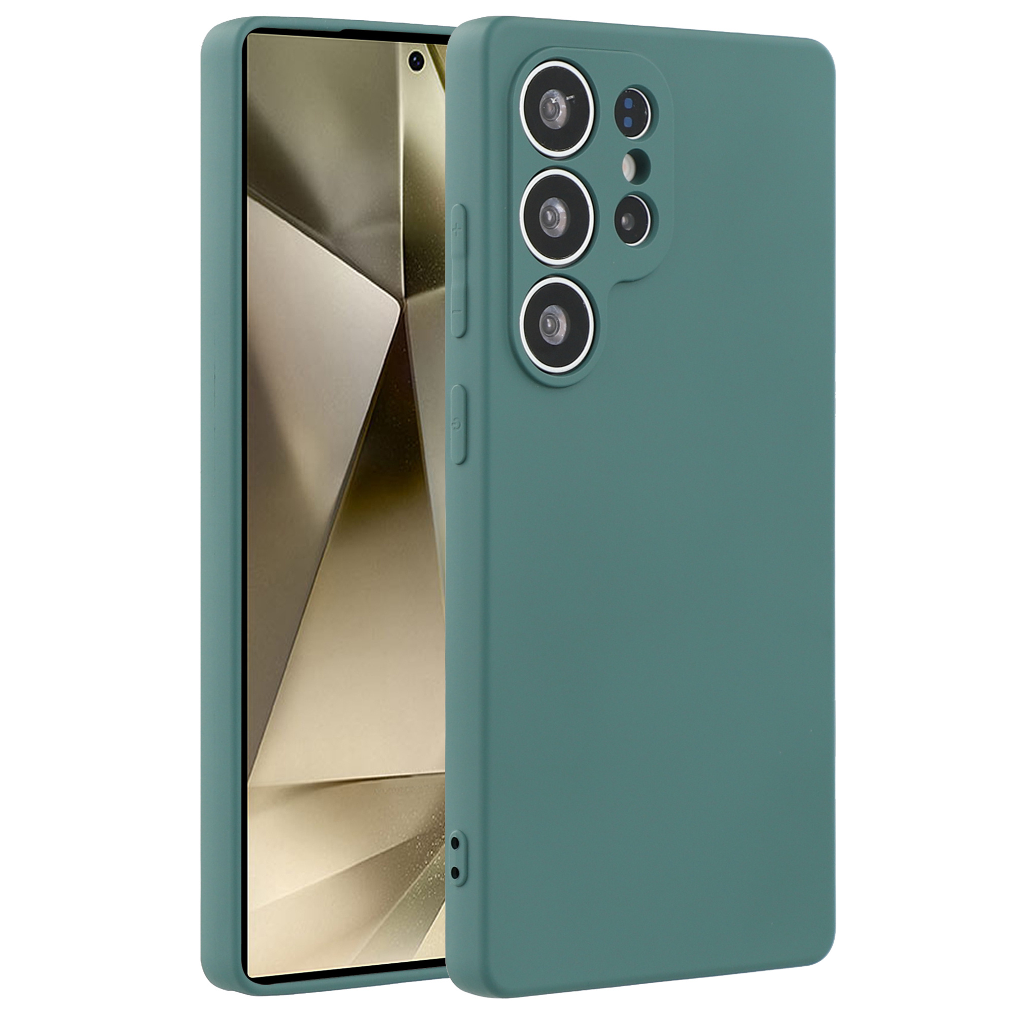 Lunso Samsung Galaxy S25 Ultra Hoesje Flexibel siliconen Backcover -Legergroen - Model- SM-938