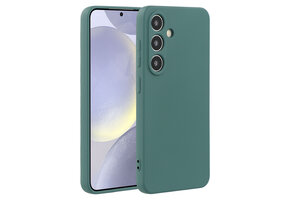 Lunso Samsung Galaxy S25 hoesje - Flexibel siliconen Backcover - Legergroen