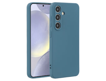 Lunso Samsung Galaxy S25 hoesje - Flexibel siliconen Backcover - Saffier