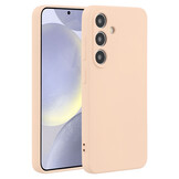 Lunso Samsung Galaxy S25 Hoesje Flexibel siliconen Backcover - Lichtroze - Model- SM-931