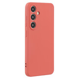 Lunso Samsung Galaxy S25 Hoesje Flexibel siliconen Backcover - Meidoorn rood - Model- SM-931
