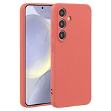 Lunso Samsung Galaxy S25 Hoesje Flexibel siliconen Backcover - Meidoorn rood - Model- SM-931