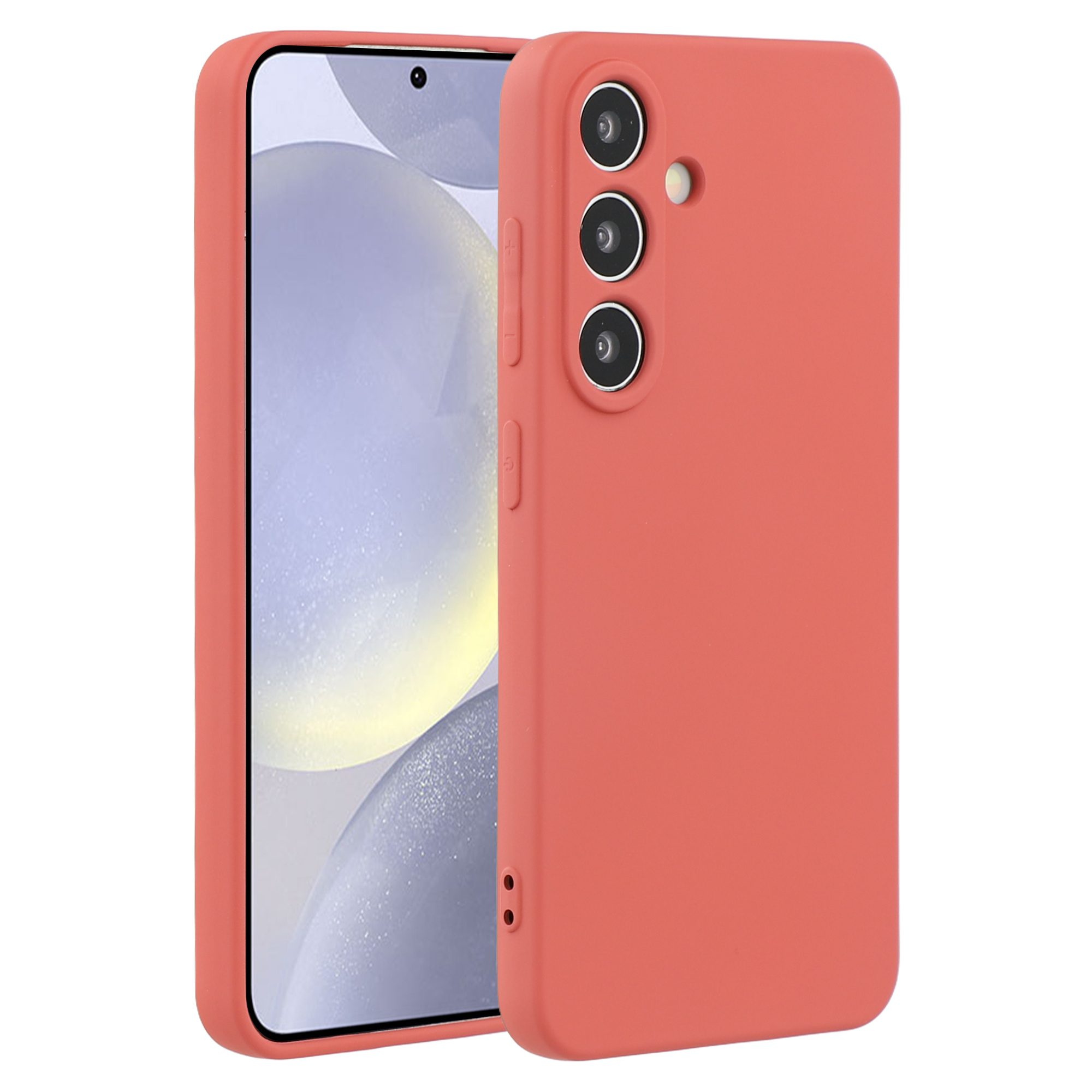 Lunso Samsung Galaxy S25 Hoesje Flexibel siliconen Backcover - Meidoorn rood - Model- SM-931