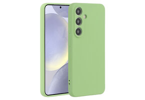Lunso Samsung Galaxy S25 hoesje - Flexibel siliconen Backcover - Lichtgroen