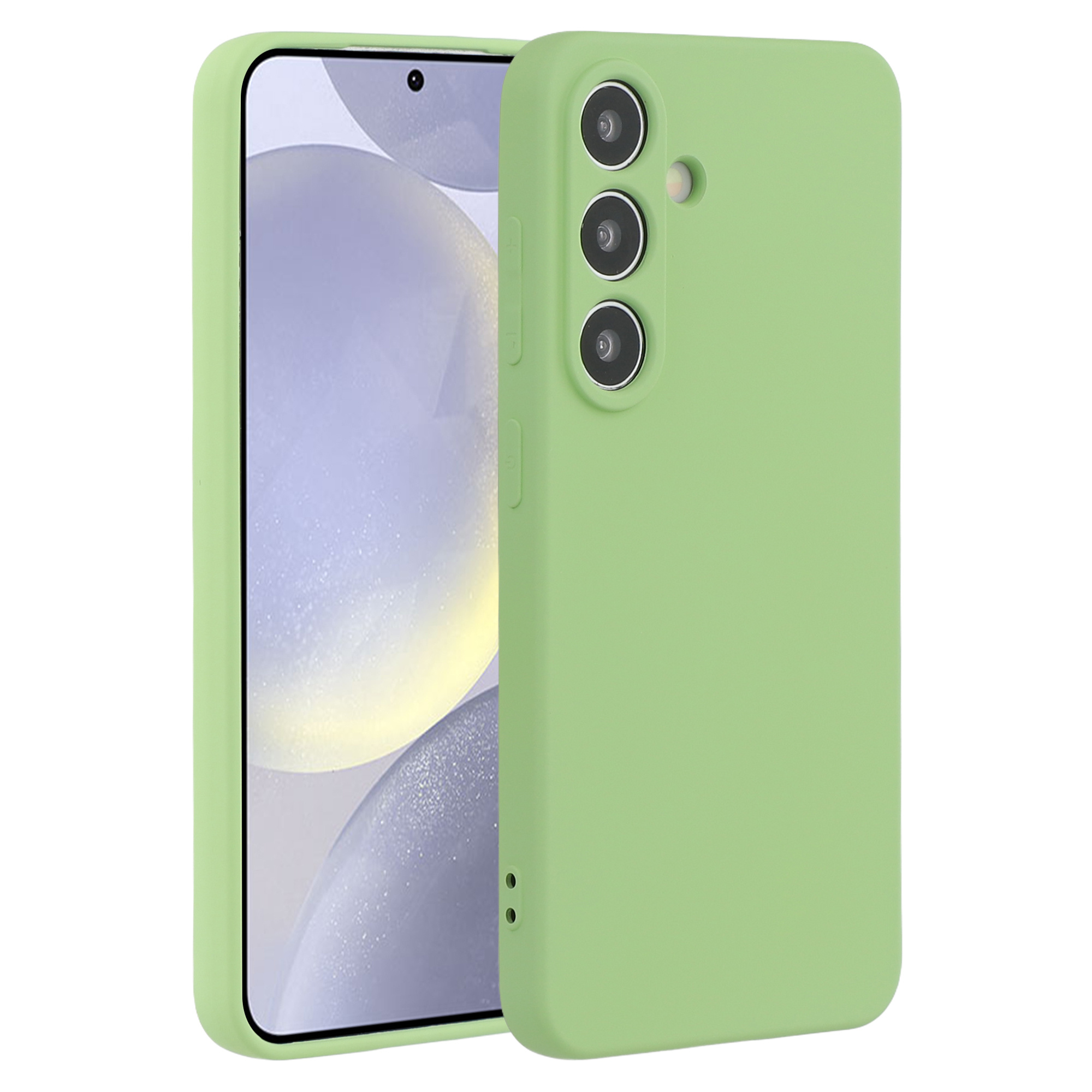 Lunso Samsung Galaxy S25 Hoesje Flexibel siliconen Backcover - Lichtgroen - Model- SM-931