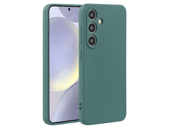 Lunso Samsung Galaxy S25 Plus hoesje - Flexibel siliconen Backcover - Legergroen