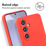 Lunso Samsung Galaxy S25 Plus Hoesje Flexibel siliconen Backcover - Rood - Model- SM-936