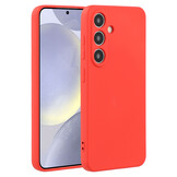 Lunso Samsung Galaxy S25 Plus Hoesje Flexibel siliconen Backcover - Rood - Model- SM-936