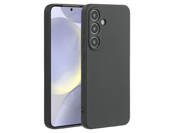 Lunso Samsung Galaxy S25 Plus hoesje - Flexibel siliconen Backcover - Zwart