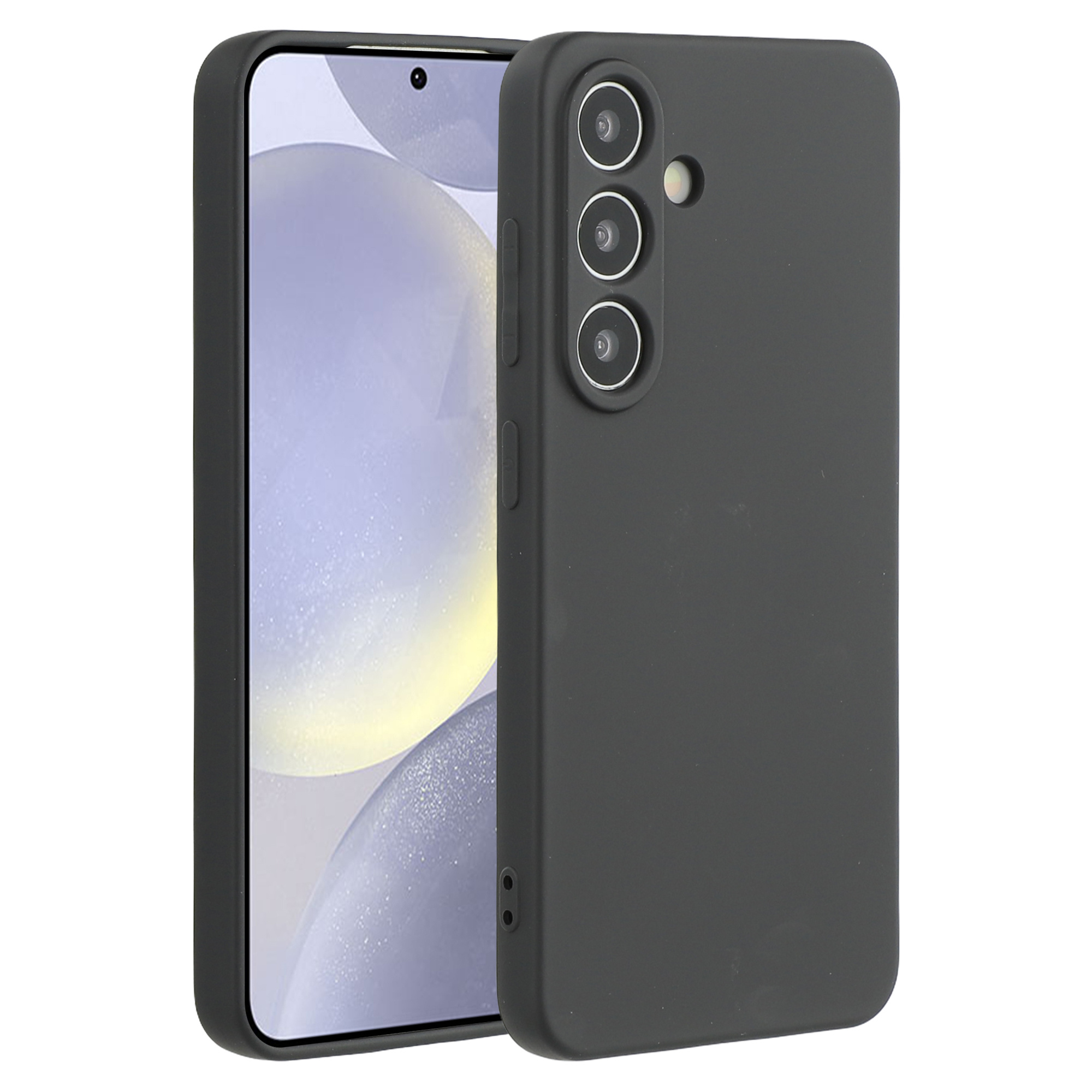 Lunso Samsung Galaxy S25 Plus hoesje - Flexibel siliconen Backcover - Zwart