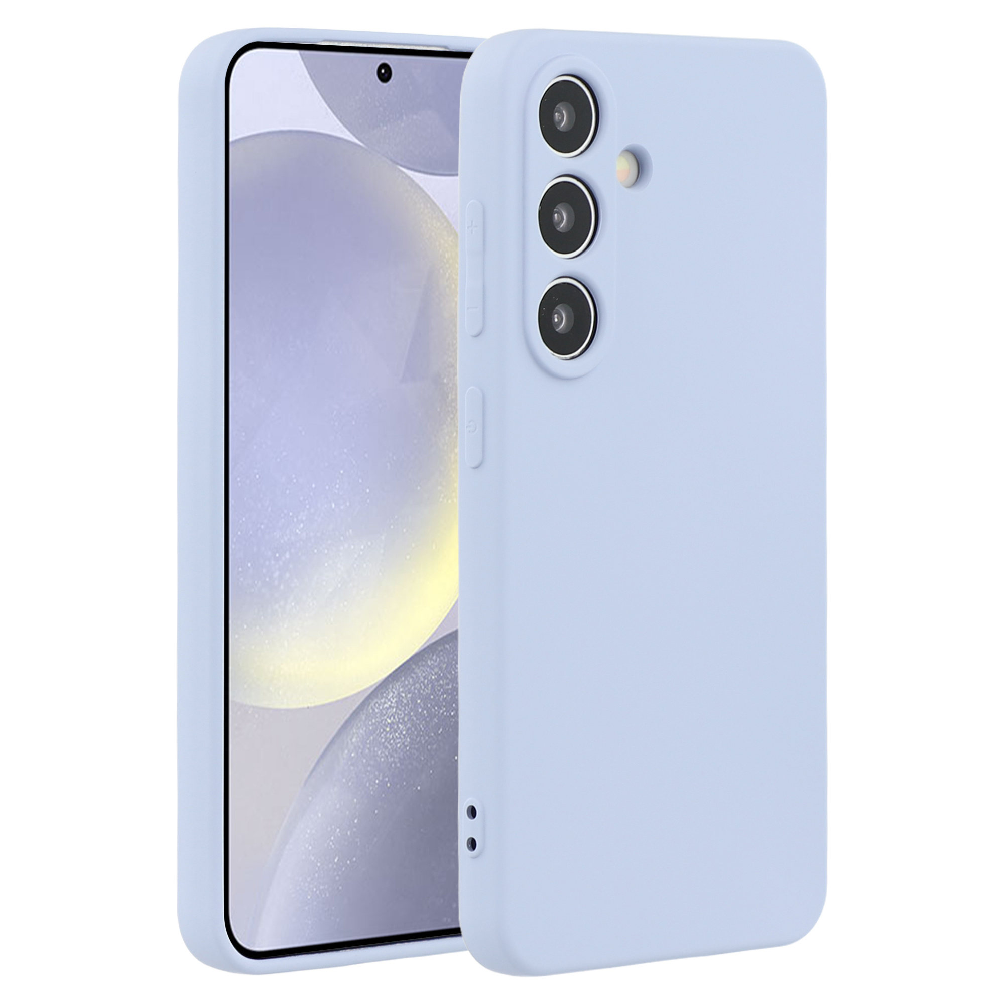 Lunso Samsung Galaxy S25 Plus hoesje - Flexibel siliconen Backcover Lichtpaars