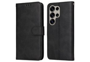 Lunso Samsung Galaxy S25 Ultra - bookcase hoesje portemonnee - Zwart
