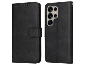 Lunso Samsung Galaxy S25 Ultra - bookcase hoesje portemonnee - Zwart