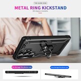 Samsung Galaxy S25 Ultra hoesje Armor backcover met ringhouder - Zwart - Model SM-S938