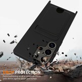 Samsung Galaxy S25 Ultra Telefoonhoes met koord + kaarthouder - Zwart - Model SM-S938