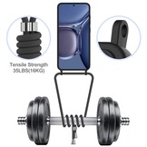 Samsung Galaxy S25 Telefoonhoes met koord + kaarthouder - Zwart - Model SM-S931